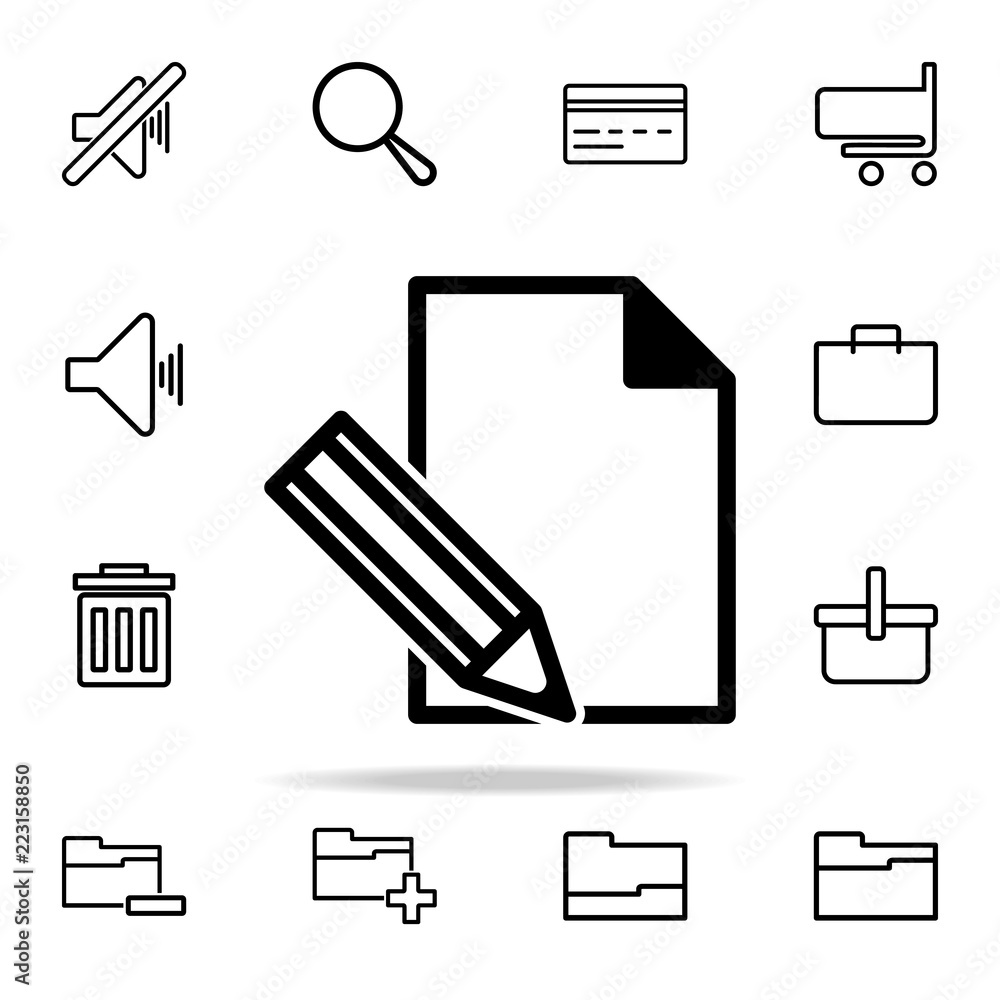 Poster paper and pencil icon. web icons universal set for web and mobile