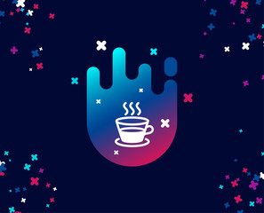 Coffee and Tea simple icon. Hot drink sign. Fresh beverage symbol. Cool banner with icon. Abstract shape with gradient. Vector