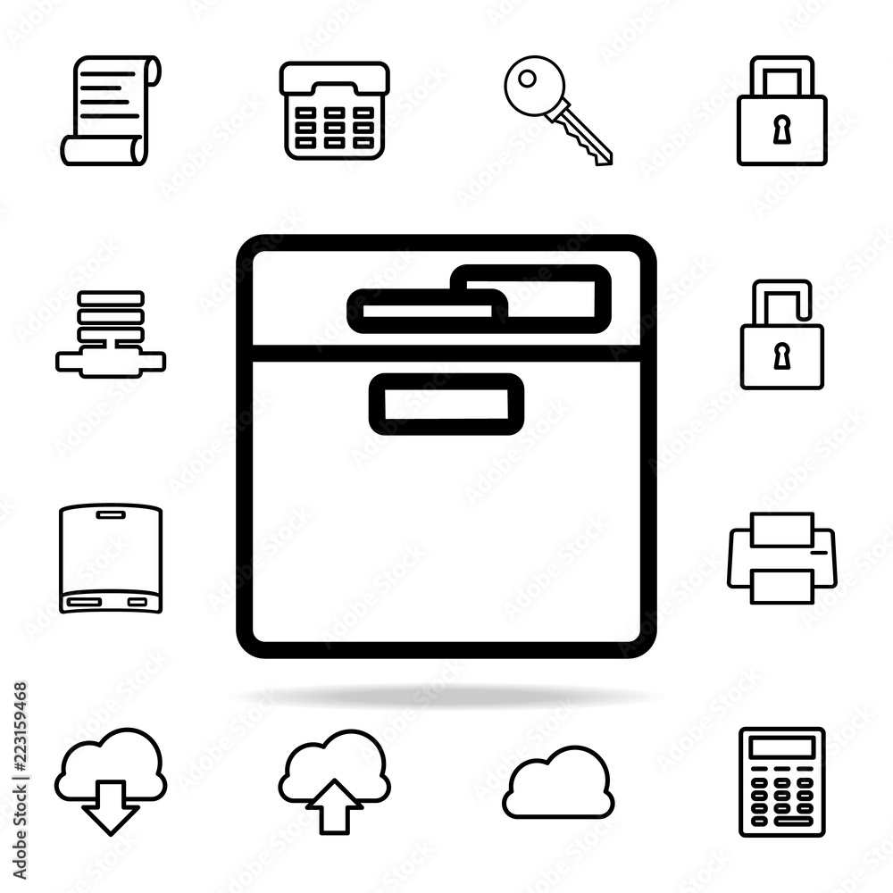 Aufkleber document shelf icon. web icons universal set for web and mobile