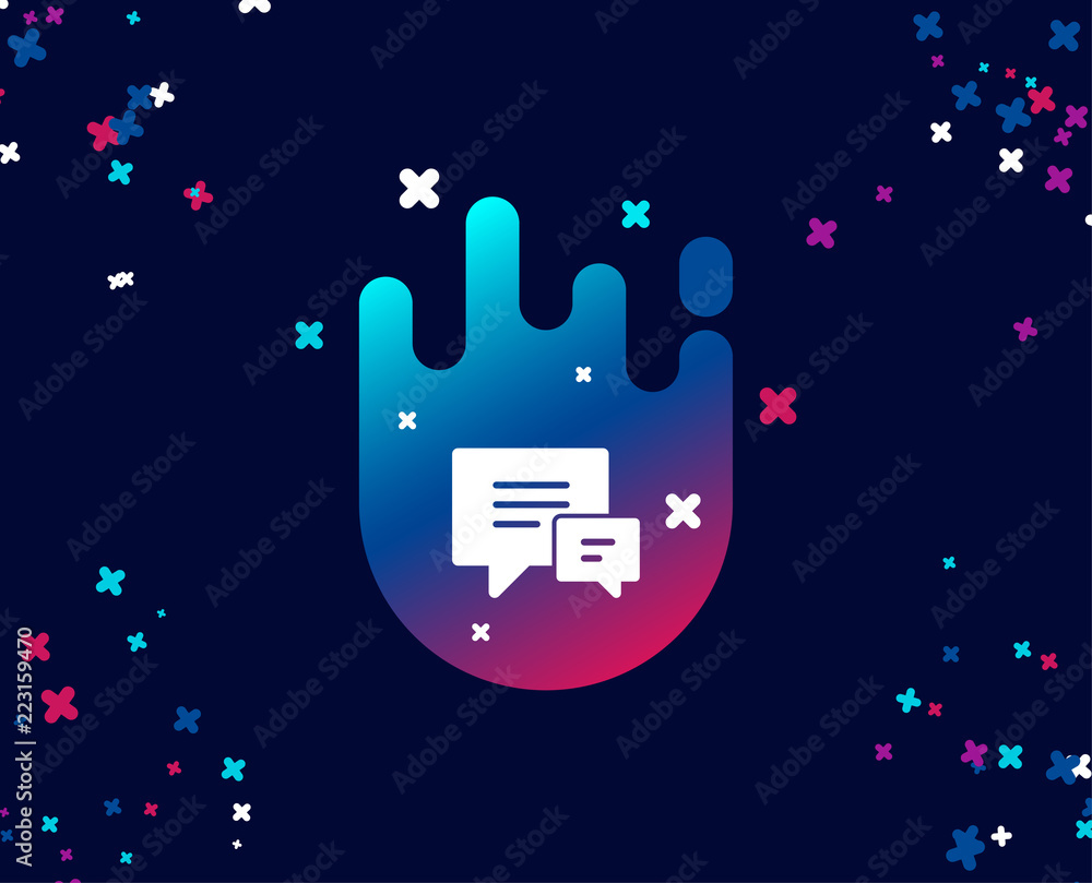 Poster chat simple icon. speech bubble sign. communication or comment symbol. cool banner with icon. abstra