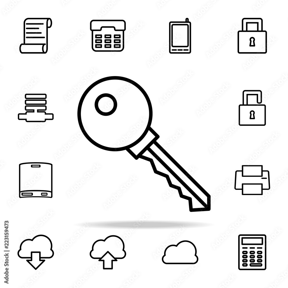 Aufkleber key icon. web icons universal set for web and mobile