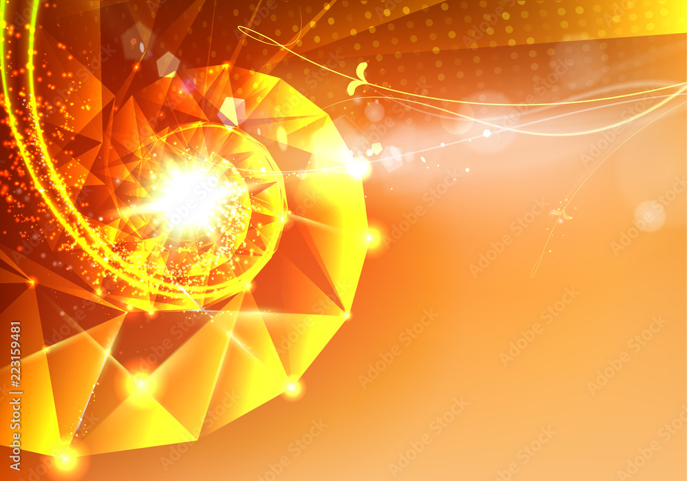 Poster abstract science design with polygons and triangles. dna molecule spyral background. vector illustra