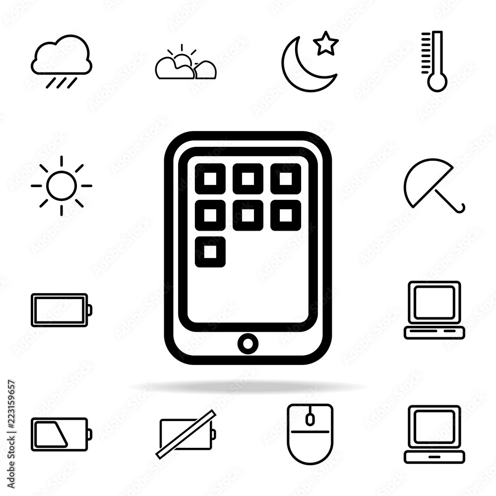 Poster applications on the tablet icon. web icons universal set for web and mobile