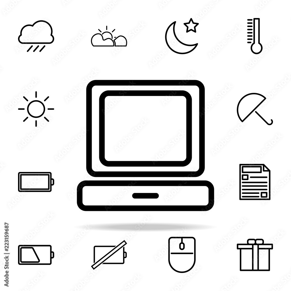 Aufkleber desktop computer icon. web icons universal set for web and mobile