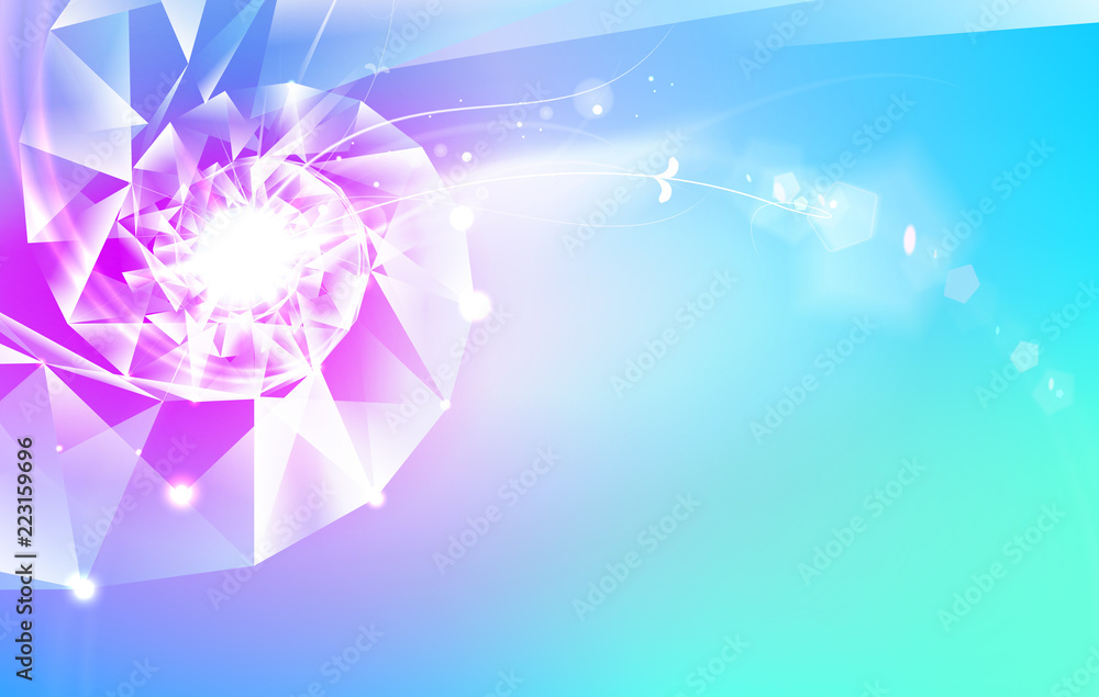 Poster abstract science design with polygons and triangles. dna molecule spyral background. vector illustra