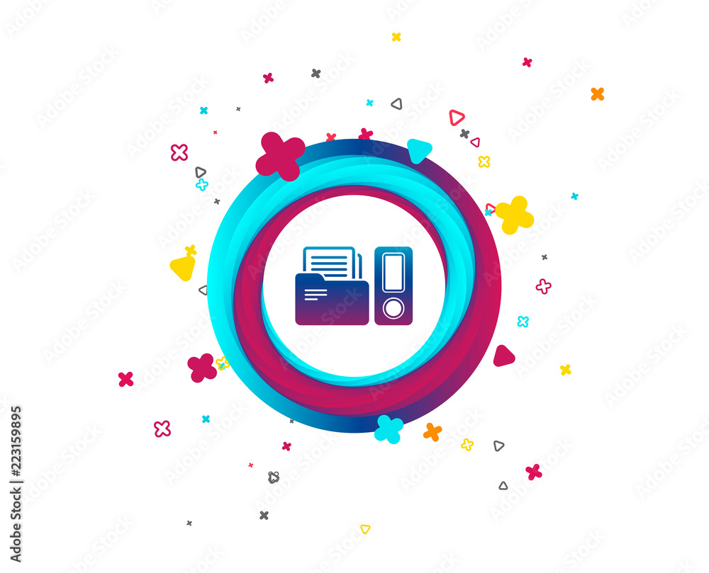 Poster document folder sign. accounting binder symbol. bookkeeping management. colorful button with icon. g