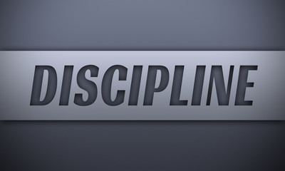 discipline - word on silver background