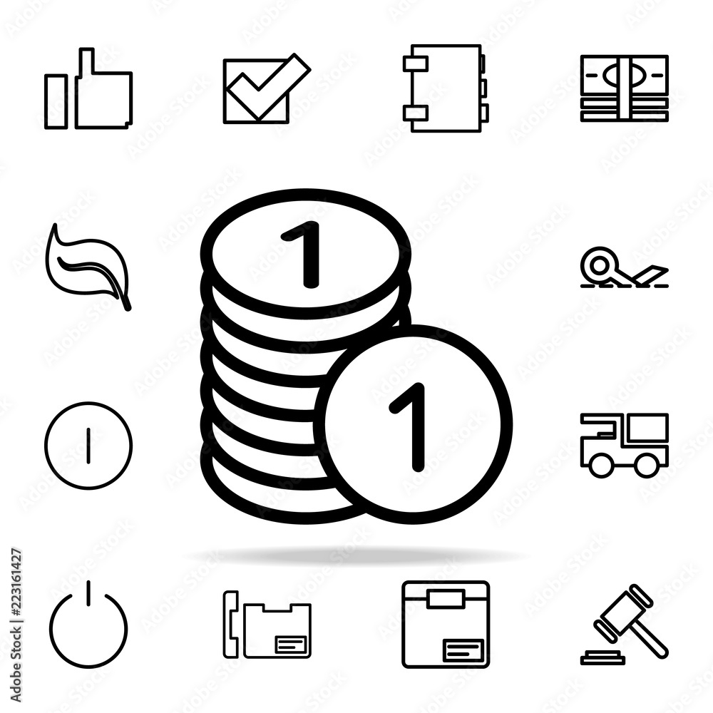 Poster penny in a pile icon. web icons universal set for web and mobile