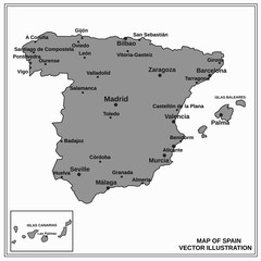 Spain map. Vector.