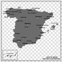 Spain map. Vector.