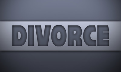 divorce - word on silver background