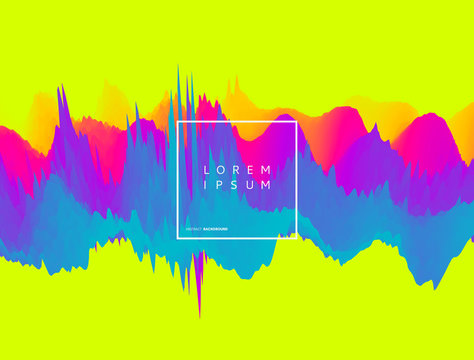 Abstract Waveform Background. 3d Technology Style. Vector Illustration With Sound Waves.