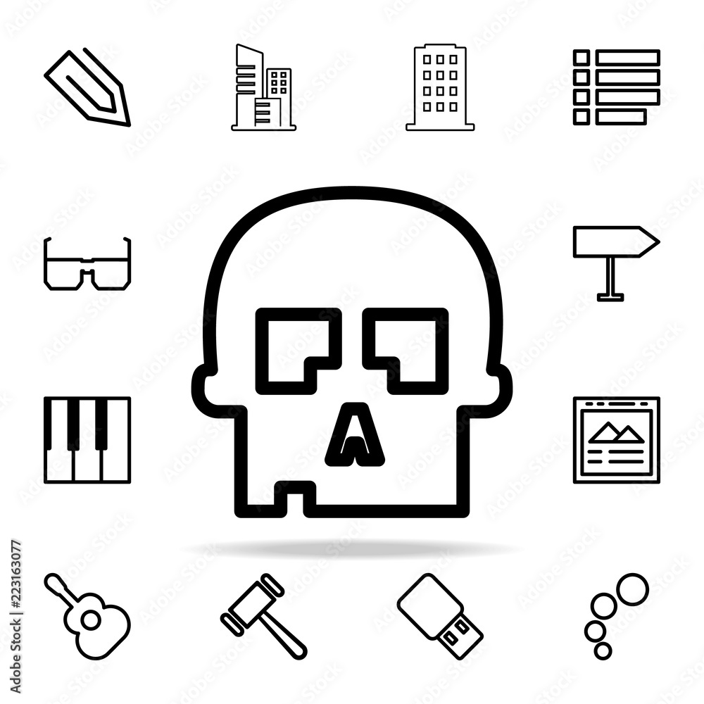 Aufkleber skull icon. web icons universal set for web and mobile