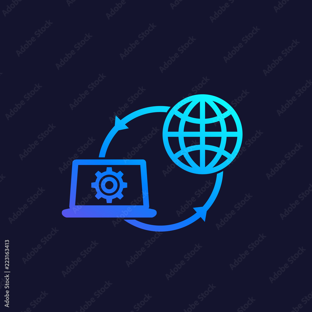 Poster network configuration and settings, vector