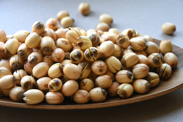 Fresh lotus seeds piled.