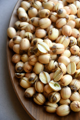 Fresh lotus seeds piled.