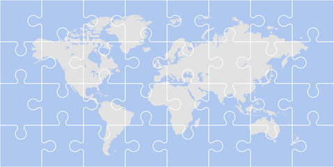 Obraz premium Puzzle world map