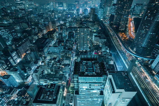 aerial view of Tokyo city