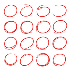 hand drawn highlight bubbles, red highlighting frames