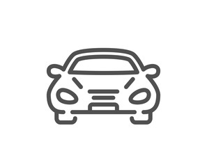 Car transport line icon. Transportation vehicle sign. Driving symbol. Quality design element. Classic style car. Editable stroke. Vector