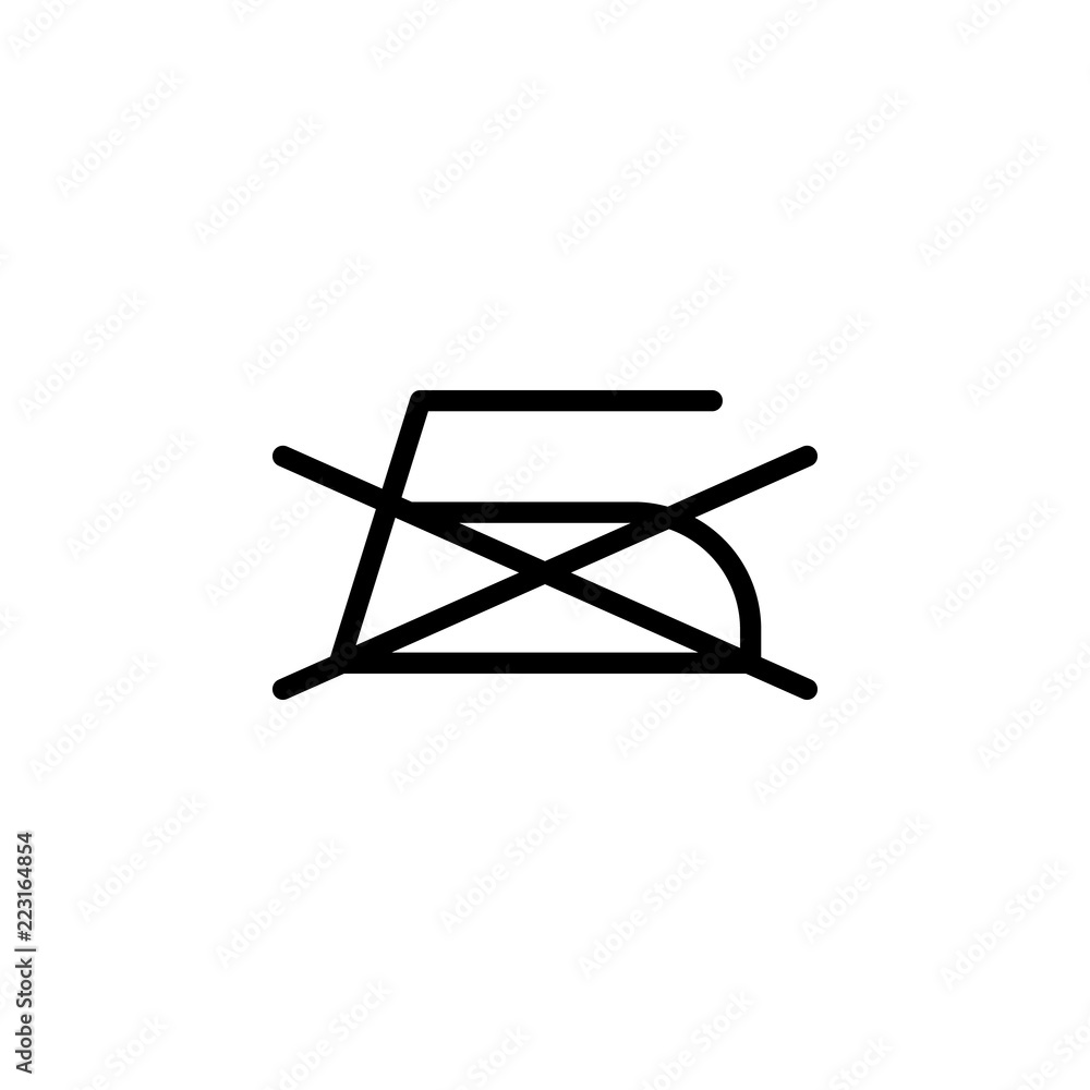 Aufkleber no iron icon. element of laundry icon for mobile concept and web apps. thin line no iron icon can be