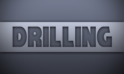 drilling - word on silver background