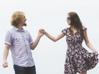 Happy couple having fun outdoor