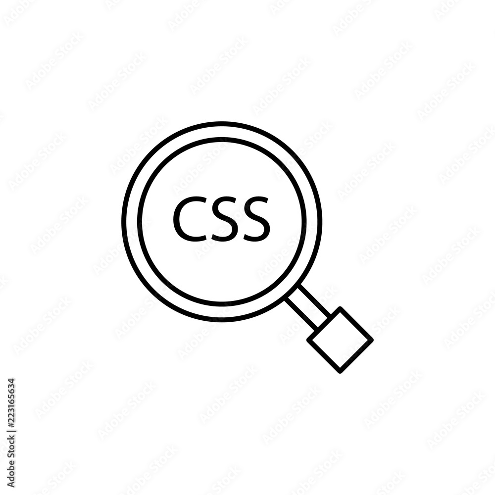Poster css search icon. element of online and web for mobile concept and web apps icon. thin line icon for 