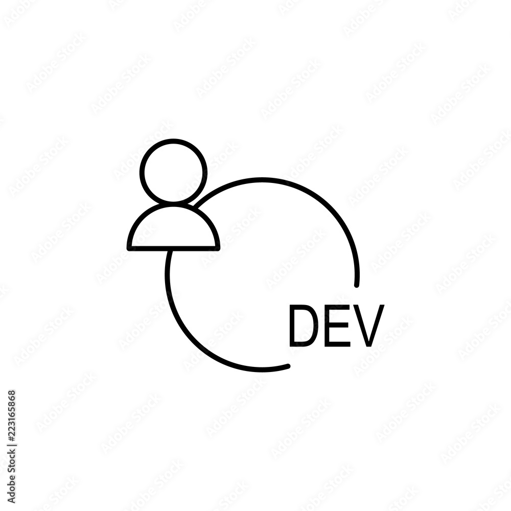 Poster developer icon. element of online and web for mobile concept and web apps icon. thin line icon for w