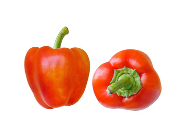 Bulgarian sweet pepper, healthy food isolated on white background