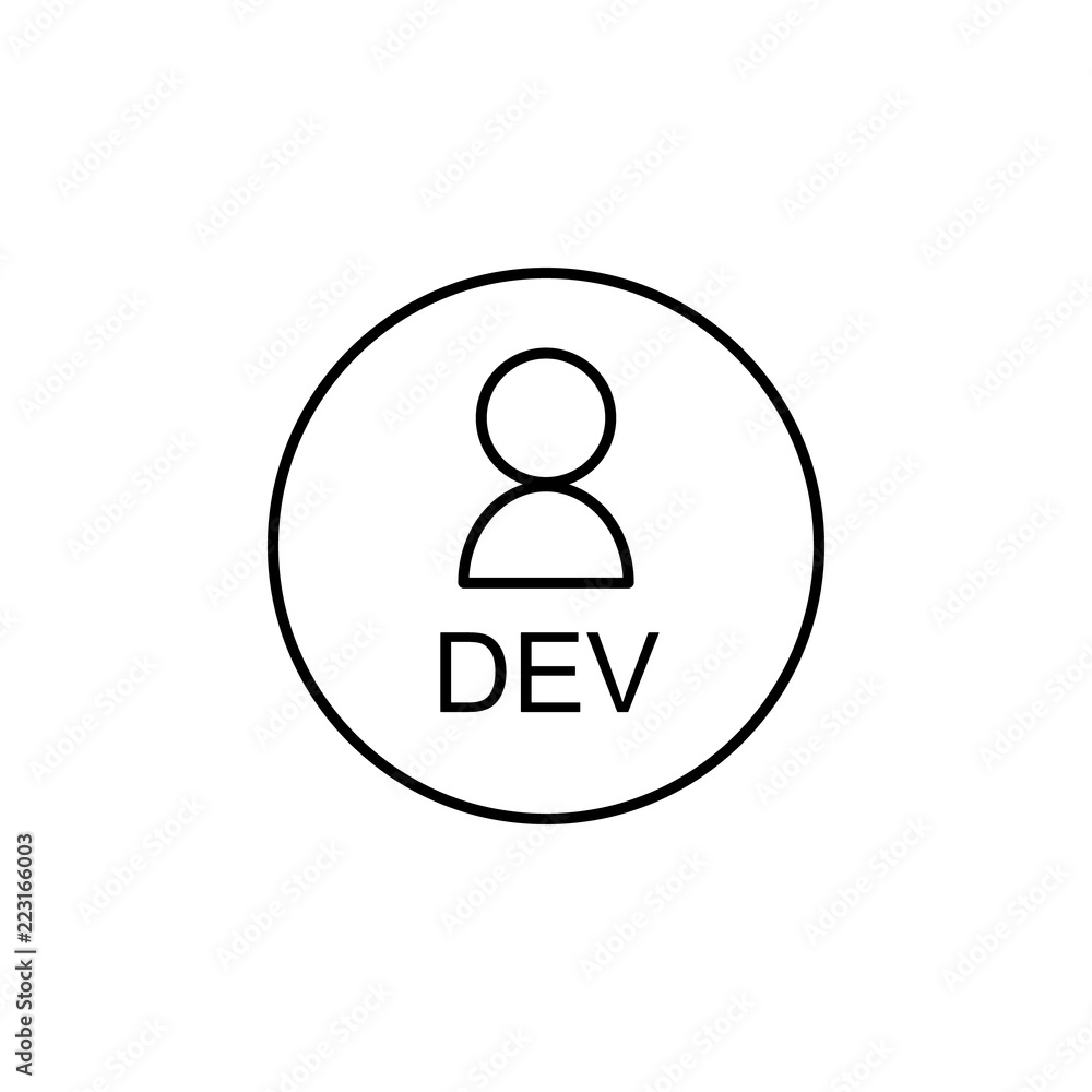 Poster user developer icon. element of online and web for mobile concept and web apps icon. thin line icon 
