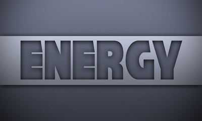 Energy - word on silver background