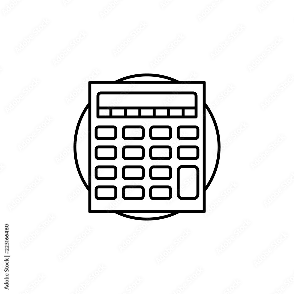 Poster calculator. element of online shopping icon for mobile concept and web apps. thin line calculator ca