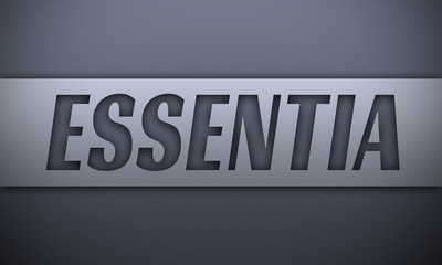 essentia - word on silver background