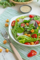 bowl of mix fresh vegetables salad
