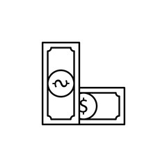 bill dollar. Element of online shopping icon for mobile concept and web apps. Thin line bill dollar can be used for web and mobile