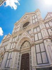 Fototapeta premium Main facade of The Basilica di Santa Maria del Fiore (Basilica of Saint Mary of the Flower) in Florence, Italy