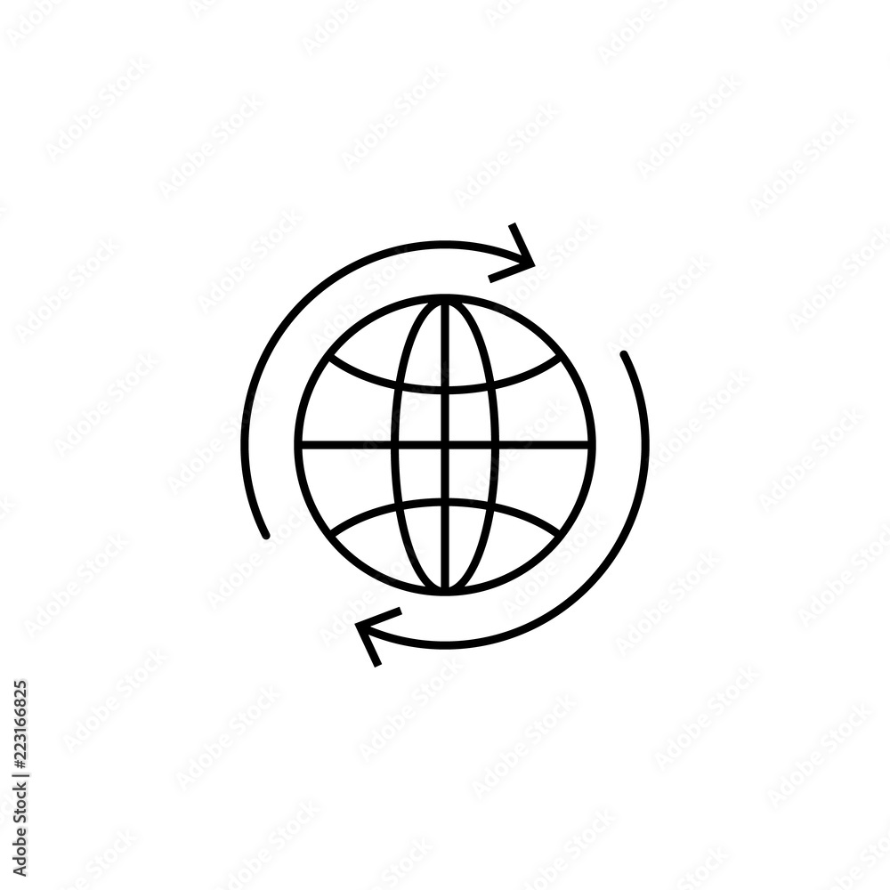Poster global. element of online shopping icon for mobile concept and web apps. thin line global can be use