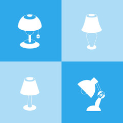table lamp icons on blue