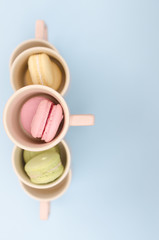 Macaroons in cups.