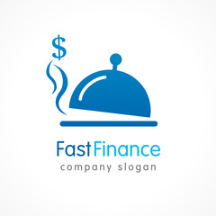 Simple symbol Fast finance logo. Modern credit loan or investment financial icon concept with blue color. Vector illustration