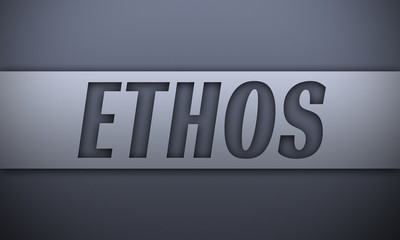 ethos - word on silver background