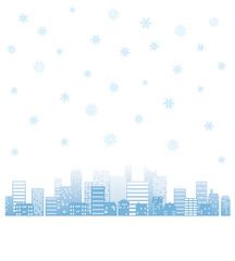 Naklejka premium 街並 雪の結晶