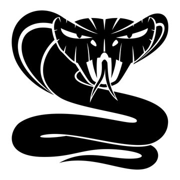 Cobra snake sign on a white background.