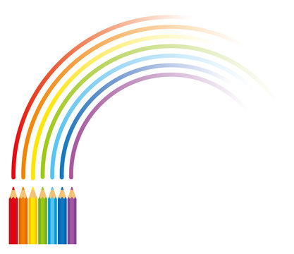 色鉛筆と虹
