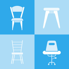 chair icons, sofa icons vector set