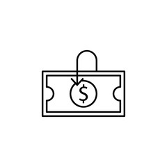 dollar currency. Element of online shopping icon for mobile concept and web apps. Thin line dollar currency can be used for web and mobile