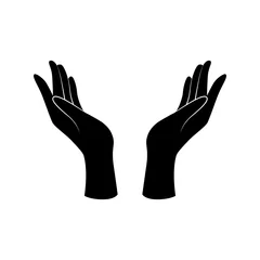 Fotobehang Support, care, beauty hand gesture. Vector icon. © ArtbyInez