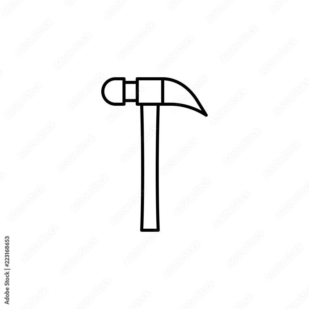 Poster hammer concept line icon. simple element illustration. hammer concept outline symbol design from con