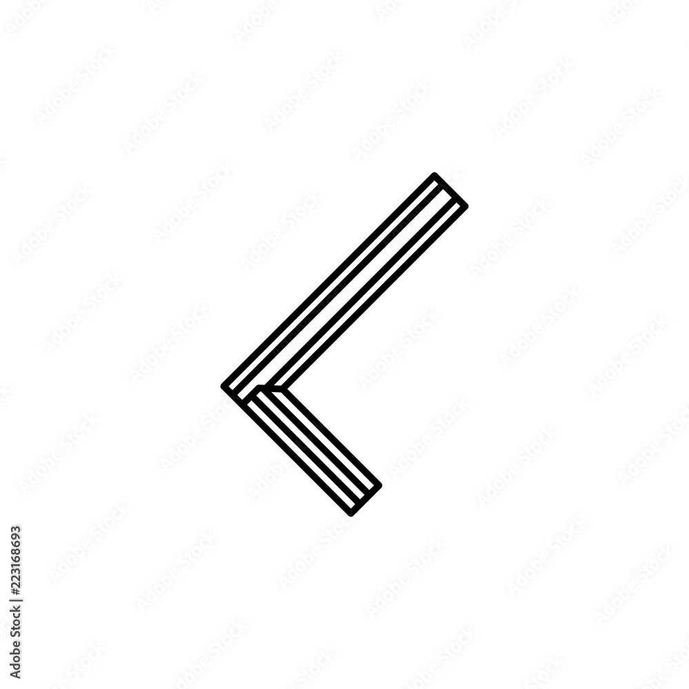 Poster triangular ruler concept line icon. Simple element illustration. triangular ruler concept outline symbol design from construction tool set. Can be used for web and mobile UI/UX